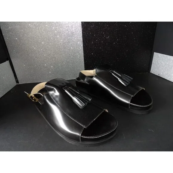 Mafalda Rita Tassel Leather Sandals - Black (Size US Women's 11, EU 42)