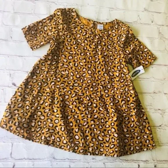 Old Navy Girls Animal Print Swing Dress Sz 12-18 M