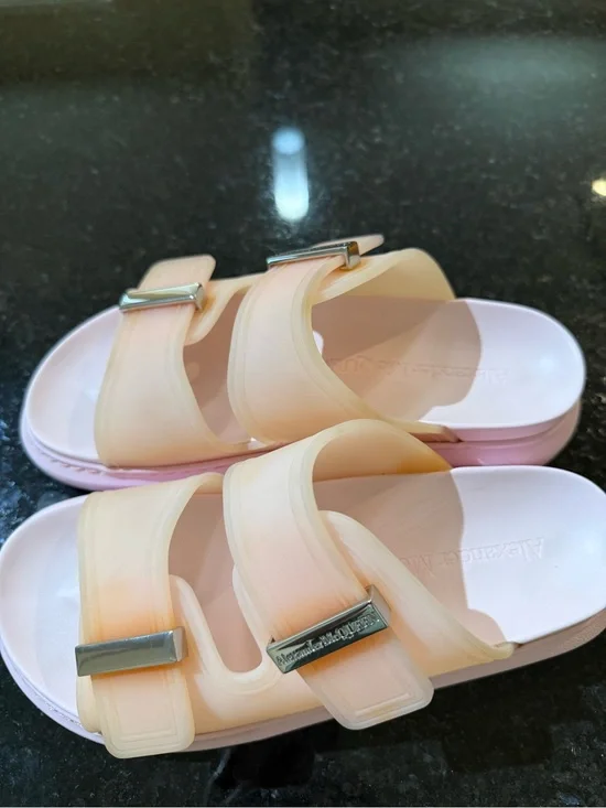 Alexander McQueen Peach to Pink Ombre Jelly Slide Sandals