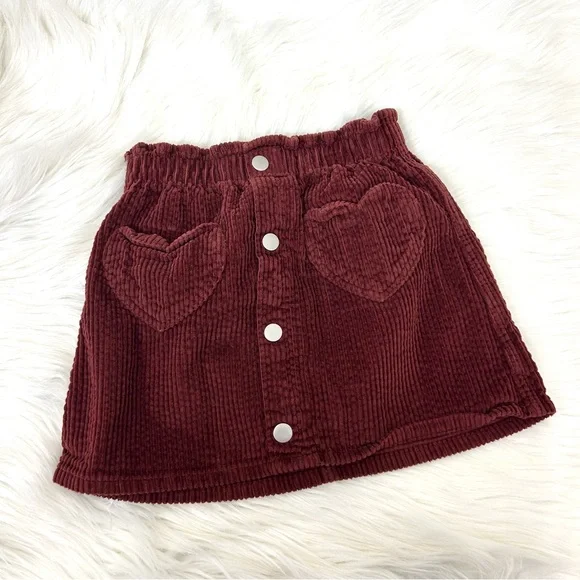 Old Navy Girls Corduroy Heart Pocket Skirt Size 5T
