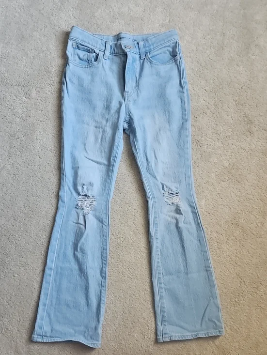 Light Blue Girl's Distressed Flare Jeans