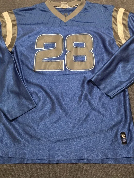 Vintage Old Navy Youth Large Blue Football Jersey 28 Y2K Detroit Lions Colors
