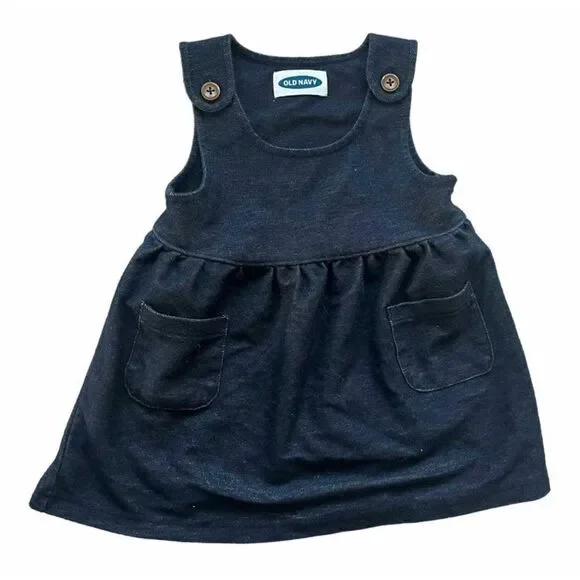 Baby Girls Old Navy Denim Chambray Jumper Pinafore Dress - Sz 3-6 m