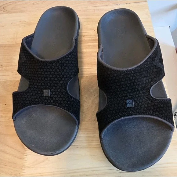 Spenco Kholo Slide Sandals Women's 7 Slip-On Arch Support Orthotic Black/Gray