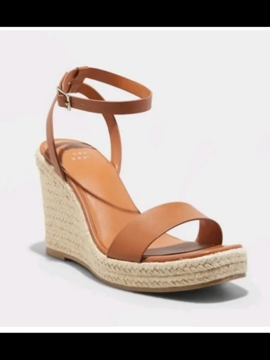A New Day Espadrille Wedge Ankle-Strap Sandals New Without Tags
