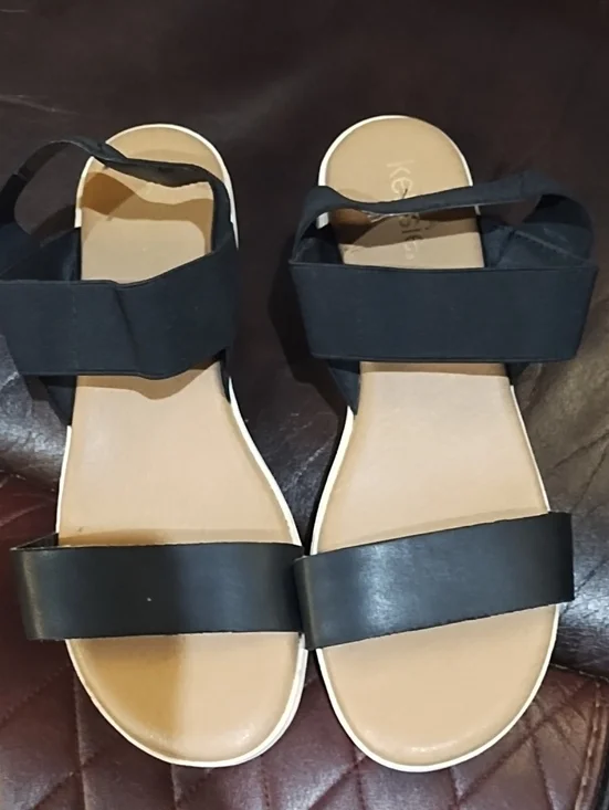 Kensie Women’s Black Elastic Strap Sandals