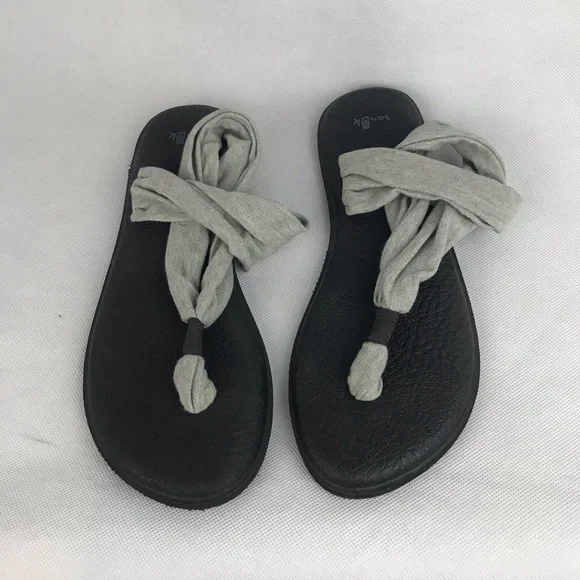 Sanuk Women's Size 9 Soft Cushion Yoga Mat Sling Back Everyday Sandals Gray