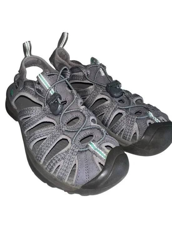 KEEN Women's Whisper Sandal Medium Grey Peacock Green Sz 6.5 Gorpcore Hiking