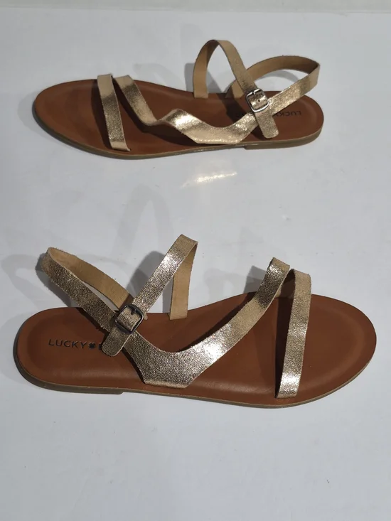 Lucky Brand Metallic Gold Strappy Women's Sandals Size 11