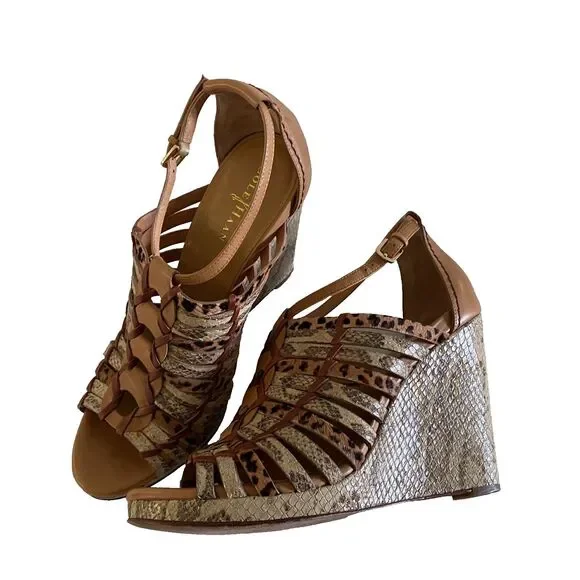 Cole Haan‎ Air Minka Wedge Sandals size 10B Brown