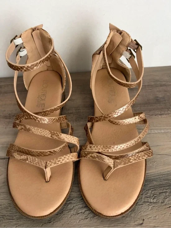 Women's Tan Strappy Gladiator Sandals