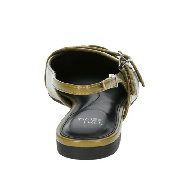NWT Time and Tru Women's Strappy Sling Back Flats