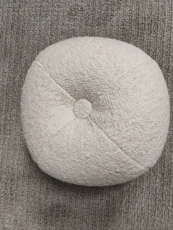Crate & Barrel Biella Wool Cotton Blend Textured 12x12 Sphere Throw Pillow - EUC