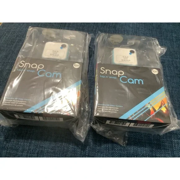 NEW SET OF 2 ION TAP N' SNAP CAM WEARABLE HD VIDEO CAMERA 1045 (BLACK)