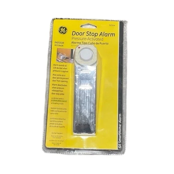 GE‎ Smarthome Door Stop Alarm 120 Decibel Pressure Activated New