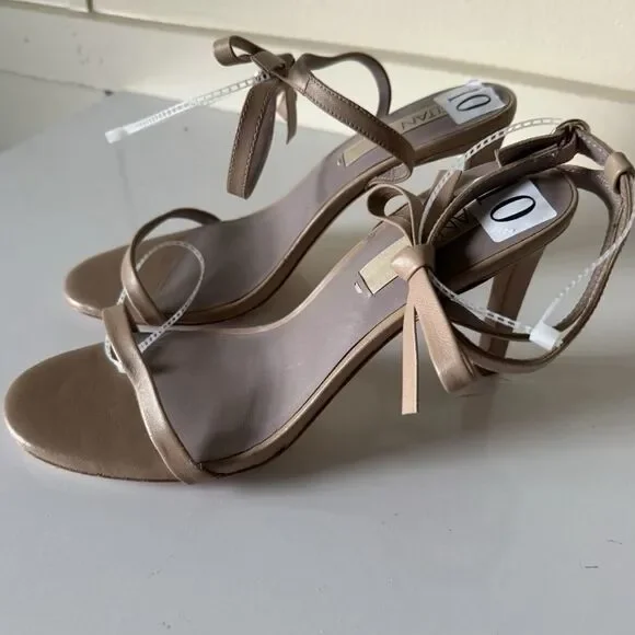 Deltan Miranda Ankle Bow Detail Dress Sandals Heels NWOT SZ 10