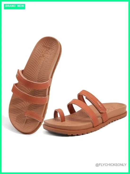 Womens Adjustable Slides Sandals With Arch Support Comfort Plantar Fasciitis
