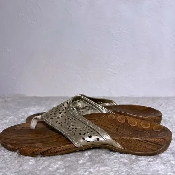 Orthaheel Womens  Slide Sandals  Metallic Gold Size 10 Orthotic