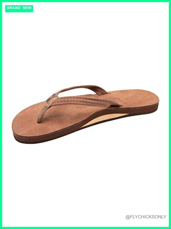 Ladies Luxury Leather Flip Flops with Arch Support Slip On Sandals