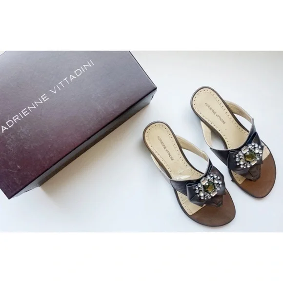 Adrienne Vittadini • Vanity Gemstone Sandals Mini Wedge