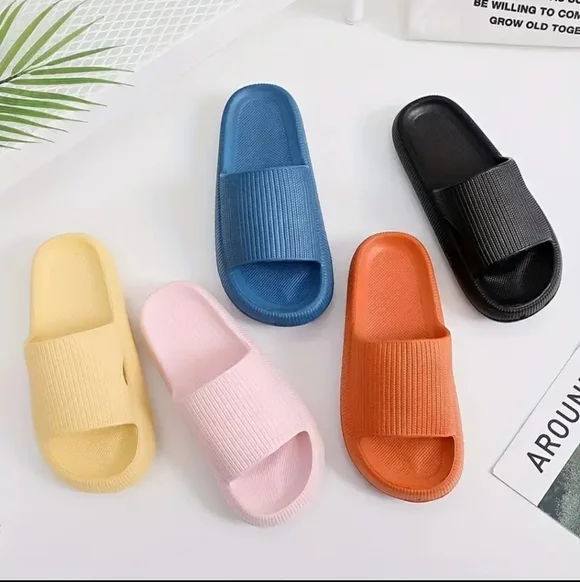 EVA Cloud Slides | Soft Ribbed Shower Slippers | True to Size | Multiple Sizes