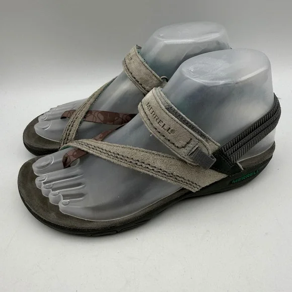 Merrell Drizzle Sandals Womens 6 Grey Suede Athletic Hiking Strappy J57510