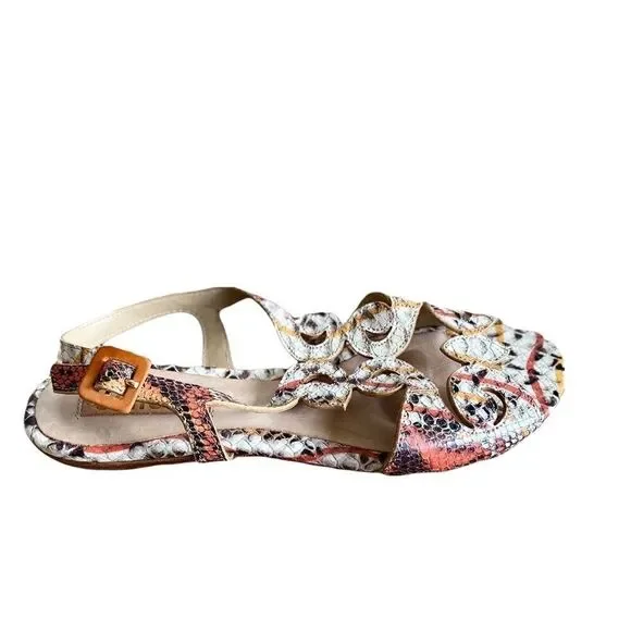 Snakeskin Schutz Leather Sandals Size 8