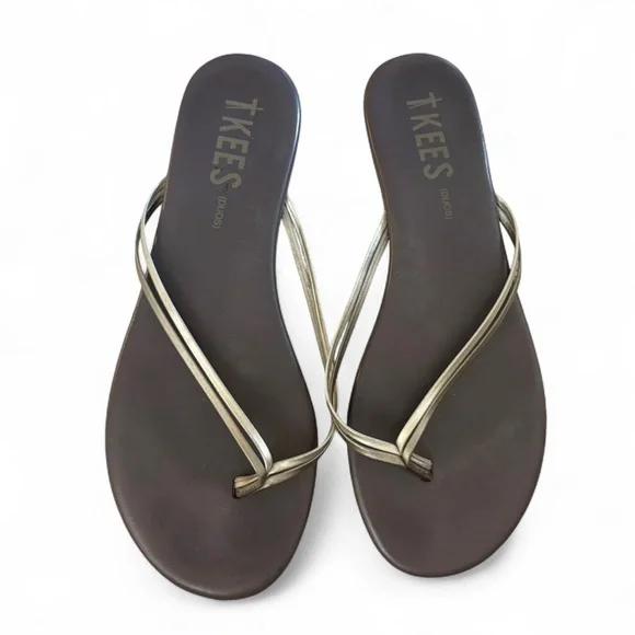 TKEES Duos Thong‎ Sandal in Silver Showers Size 11