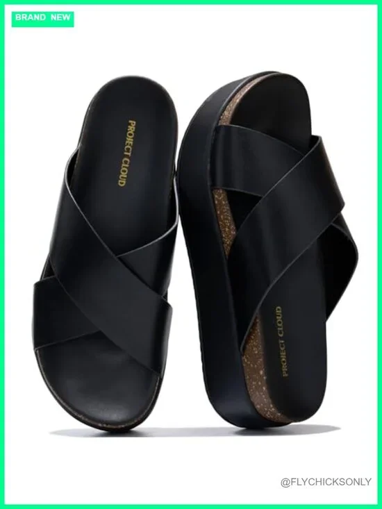 Soft & Plush Insole Wedge Sandals - Non Slip Water Resistant Platform Slides