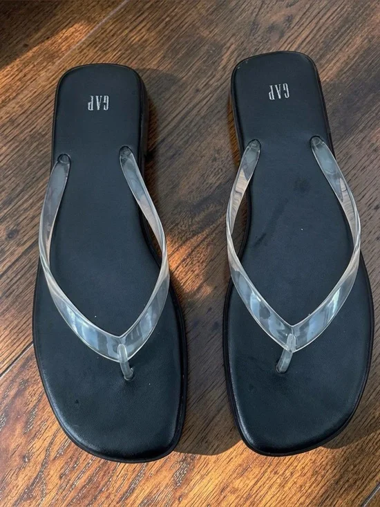 Gap Square-Toe Jelly Flip Flops Size 9