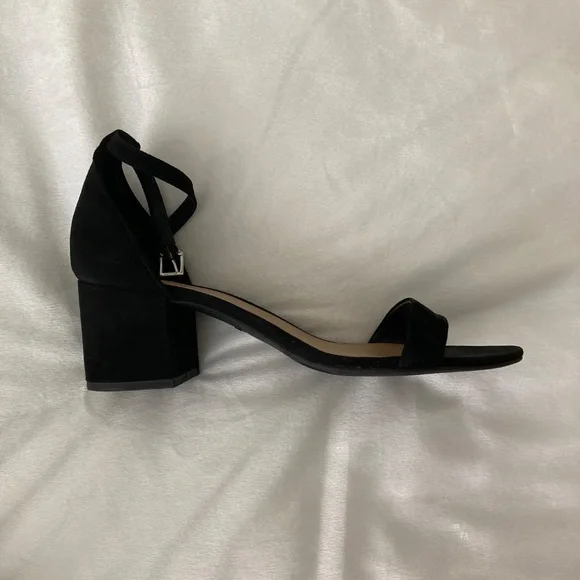 Black Ankle Strap block heel sandals