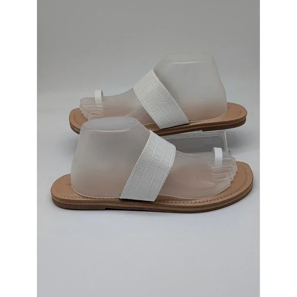 Universal Thread Juno Sandals White Croc Embossed Memory Foam Women's 11 NWT