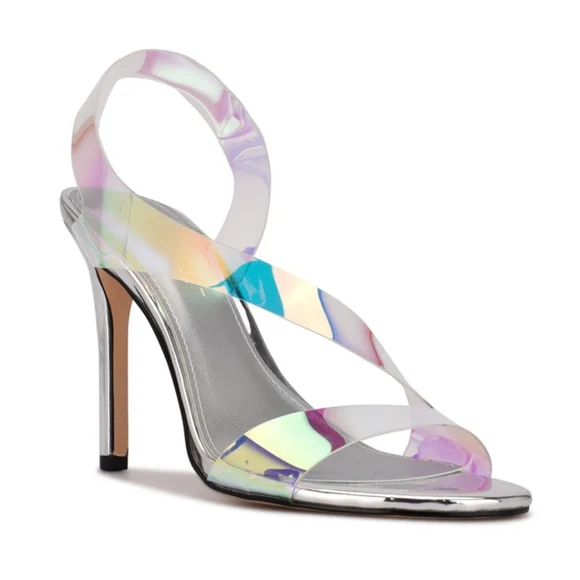 NINE WEST IIENE ALMOND TOE DRESS SANDAL STUDS 8 NIB