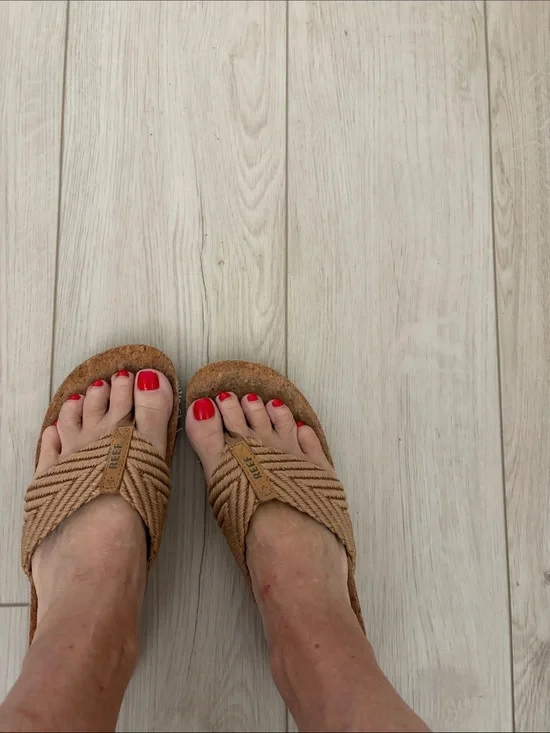 Reef Tan Woven Thong Sandals