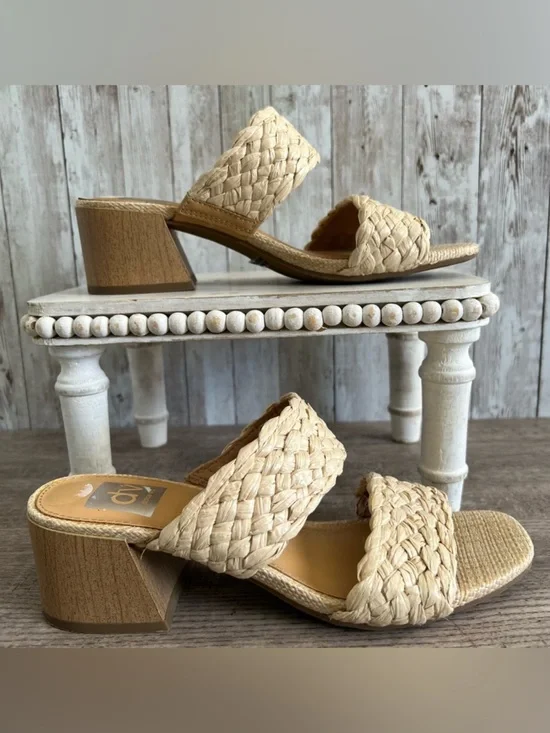 DV by Dolce Vita Stacey Braided Slide Sandals Raffia Coastal Preppy Resort 6.5