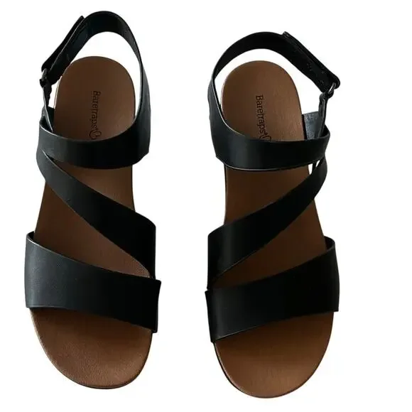 Baretraps Womens Sandal Caley 9M Black Comfort Cushioned 2 in heel