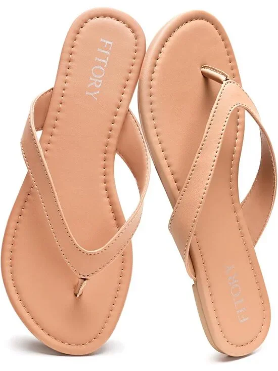 Women's Nude Casual Flip Flops Comfortable Thong Walking Slide Summer Beach
