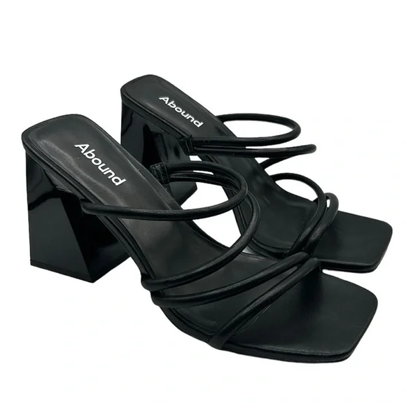 Abound Black Y2K 90's Slip On Chunky Heel Sandals Size 9 M New‎ without tags!