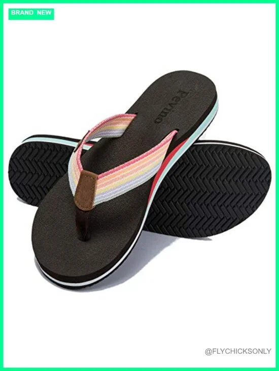 Women's Orthotic Flip Flops, Casual Comfortable Yoga Mat Thong Sandal with Arch