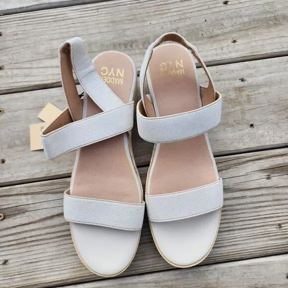 NWOT Madden NYC Women’s Talla Natural Wedge Strappy Sandals, Size 11