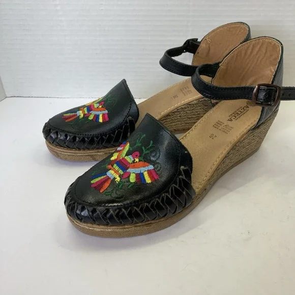 Artesanias Azteca‎ Mexican Wedge Size 9 US/26 MX Boho- Hippie Huarache Mexicano