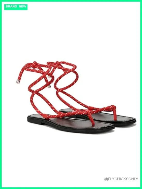 Strappy Open Toe Thong Sandals Flat Sandals with Adjustable Strap