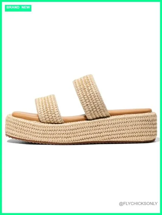 Raffia Wedge Espadrille Platform Sandals