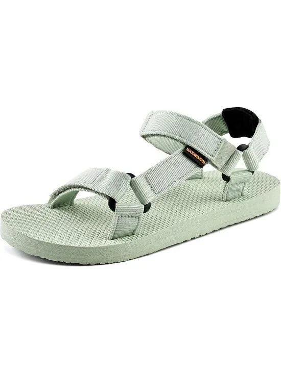 Women's Green Hiking Sandals with-Arch-Support Webbing-Outdoor Beach Water