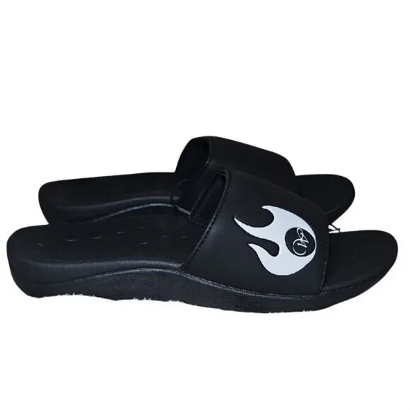 Werk Dancewear Logo Black Slide Sandals Size 7 New Women's Casual Beach Travel