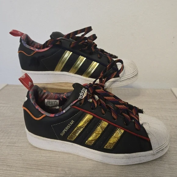 Adidas Originals Superstar Chinese New Year Black Liquid Gold Kids Youth 4 Ox