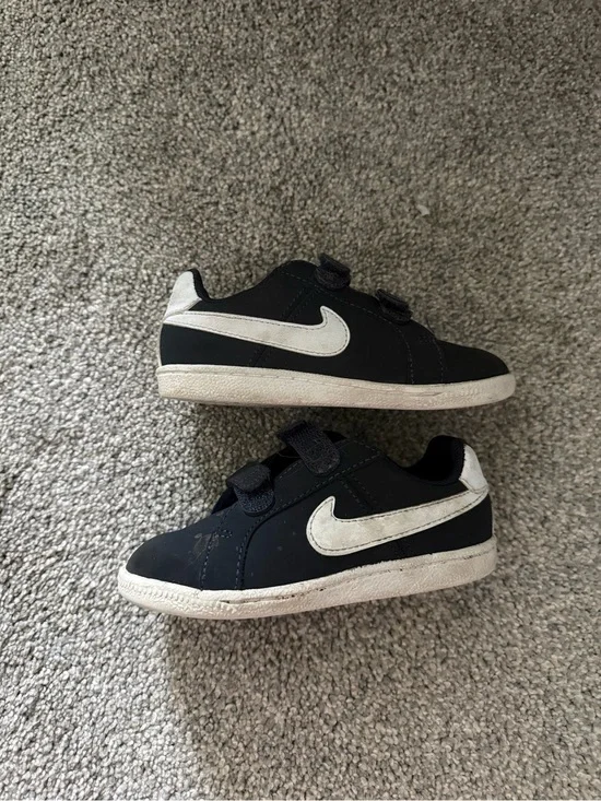 Nike Kids Blue/Black and White Velcro Swoosh Sneakers