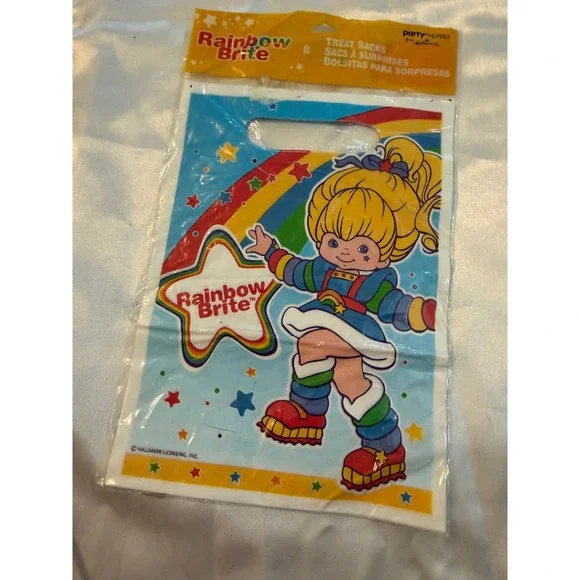 Vintage Rainbow Brite Hallmark Party Express Treat Sacks 8 Count New Sealed