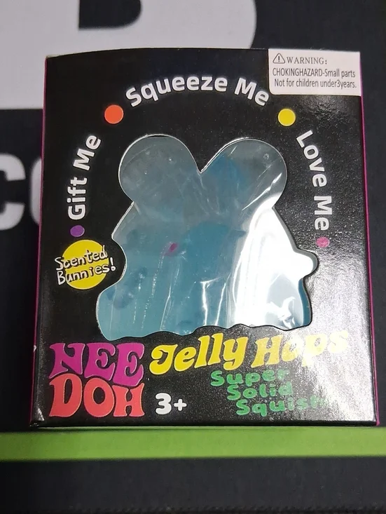 NeeDoh Jelly Hops Sparkly Bunnies Packaging - Blue & Yellow