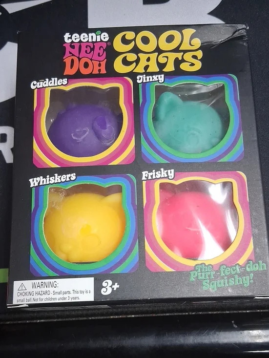 Cool Cats Squishy Party Favors - Purple, Teal, Yellow, Pink
